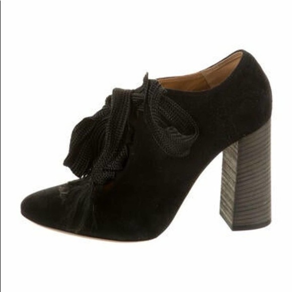 Chloe Short Ankle Bootie Harper Black Suede Size 36 - Picture 14 of 14